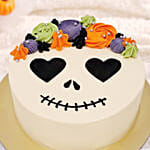 Halloween Floral Skull Cake