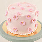 Pink Flowers Celebration Cake Strawberry