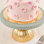 Pink Flowers Celebration Cake Strawberry