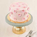 Pink Flowers Celebration Cake Vanilla