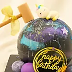 Birthday Planet Chocolate Pinata Cake