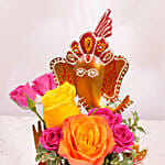 Handcrafted Ganesha Idol With Roses