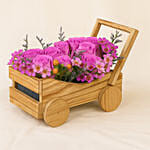 Purple Roses Arrangement In Cart