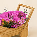 Purple Roses Arrangement In Cart