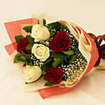 Beauty Of Red N White Roses