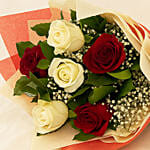 Beauty Of Red N White Roses