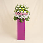 Blissful Mixed Flowers With Pink Stand