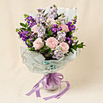 Elegant Mixed Flowers Wrapped Bouquet
