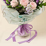 Elegant Mixed Flowers Wrapped Bouquet