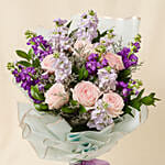 Elegant Mixed Flowers Wrapped Bouquet
