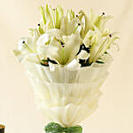 5 Serene White Oriental Lilies Bouquet