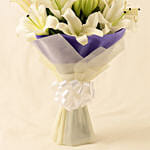 7 White Oriental Lilies Bouquet