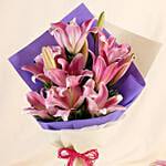 Alluring Pink Oriental Lilies Bouquet