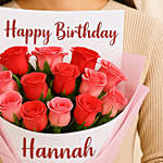 Joyful Personalised Rose Hand Bouquet
