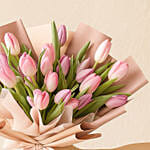 Lovely Pink N Light Pink Tulips Bouquet