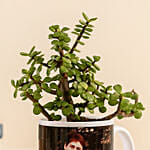 Jade Plant In Personalised White Mug