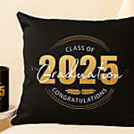 Printed Graduation Cushion & Mug Combo- Black