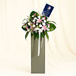 Peace Of Mind Condolence Mixed Flowers Grey Stand