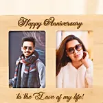 personalised happy anniversary wooden photoframe
