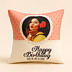 Personalised Joy and Love Birthday Cushion