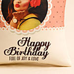 Personalised Joy and Love Birthday Cushion