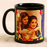 Personalised Deepavali Black Ceramic Mug