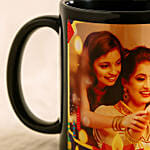Personalised Deepavali Black Ceramic Mug