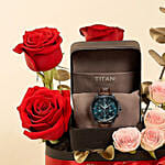 Vday Gift Box Roses and Watch For him