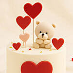 Adorable Teddy Bear Love Red Velvet Cake