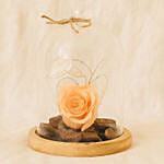 Forever Rose In Glass Dome- Peach