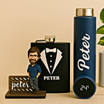 Plant and Personalised Caricature Birthday Set