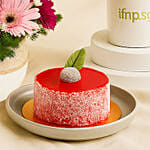 Flower Arrangement with Cake – Mesmerised Pink