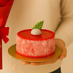 Red Rose Bouquet With Chocolate Mousse Cake