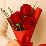 Red Rose Bouquet With Chocolate Mousse Cake