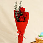 Roses Bouquet & Mini Cheese Cake