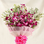 Ten Purple Orchids Bouquet