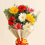8 Mixed Brilliance Gerbera Blossoms