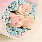 Lovely Pink Rose Baby Breath Bouquet