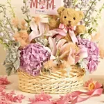 Congratulation MOM It's a Girl Flowers Basket