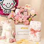Its a Baby Girl Flower giftset and Balloon