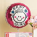 Its a Baby Girl Flower giftset with Balloon