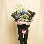 Hydrengea And Boombastic Roses Long Bouquet