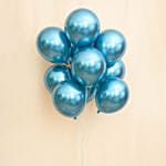 10 blue Chrome Balloons