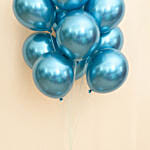10 blue Chrome Balloons