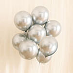 10 Silver Chrome Balloons