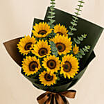 Charismatic Sunflowers Beautifully Tied Bouquet