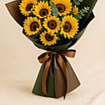 Charismatic Sunflowers Beautifully Tied Bouquet