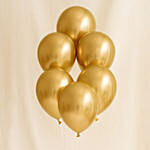 Gold Chrome Balloons 6 Pcs
