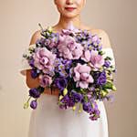 Purple Blooms Wedding Hand Bouquet