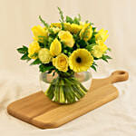 Bright Mixed Flowers Fish Bowl Vase